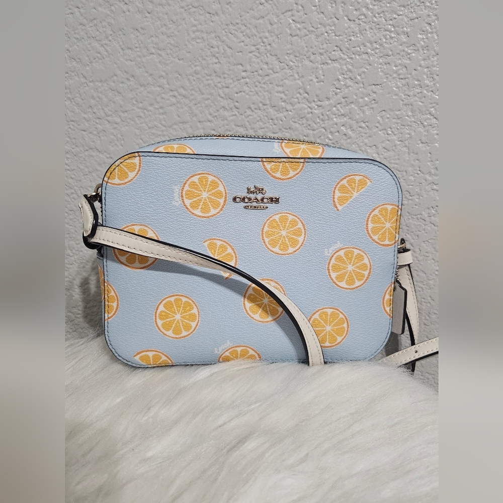 🚫SOLD🚫Coach Mini Camara Bag With Orange Print